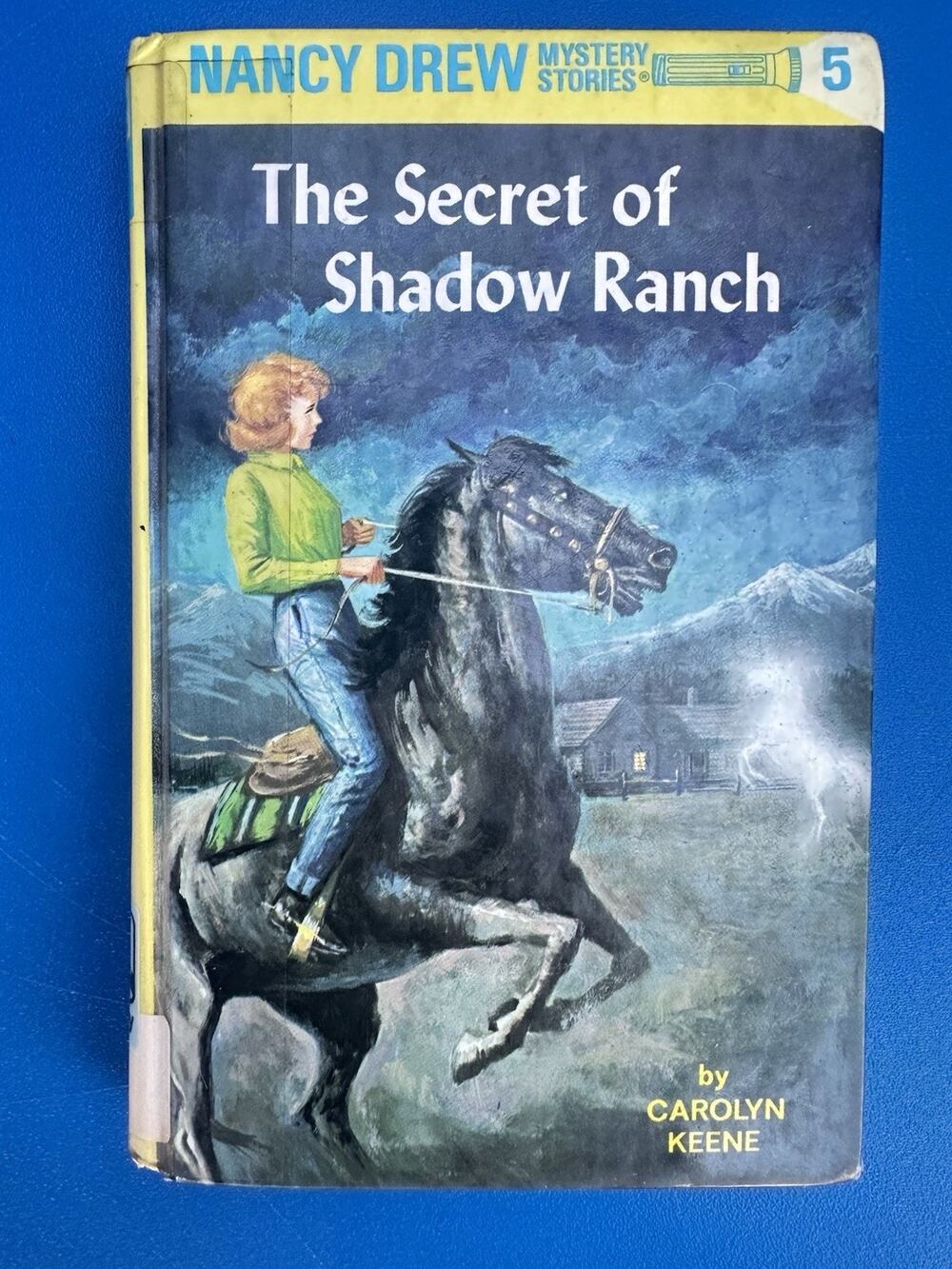 Nancy Drew #5 Secret of Shadow Ranch Yellow Hardback Vintage 1993